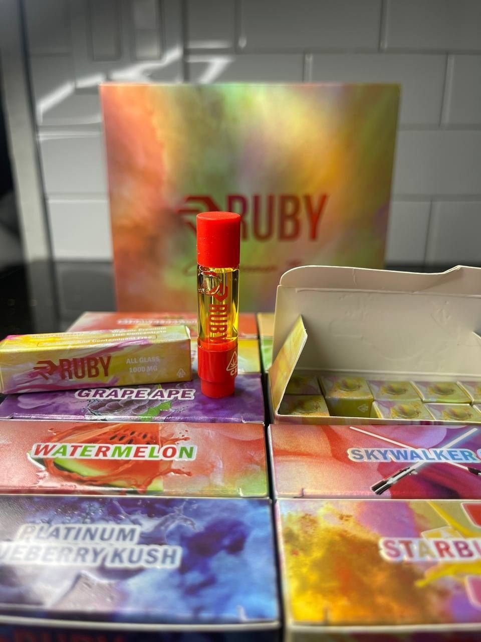 IMG_2152-13.jpeg Ruby Glass Carts - 1g Premium THC Vape Cartridge - Image 1
